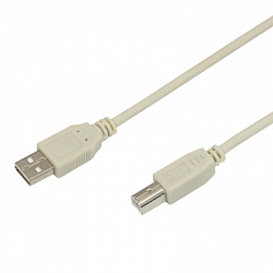 Кабель USB (шт. USB B - шт. USB A) 1.8 метра, серый REXANT