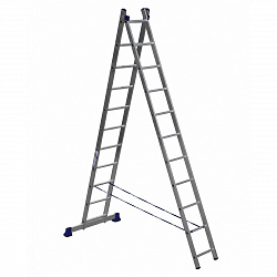 Лестница-стремянка двухсекционная Alumet H2 5211, алюминиевая, 2 x 11 ступеней, 3,1 - 5,06 м