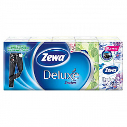 ZEWA 10шт Носовые платки Deluxe Family 3-х слойные