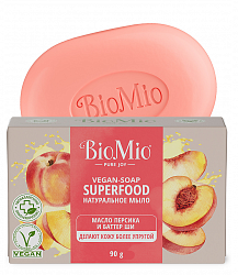 BIOMIO 90г Мыло туалетное Bio-Soap натуральное Персик и Ши