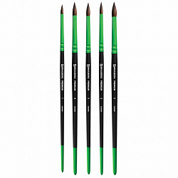 Кисти BRAUBERG PREMIUM, набор 5шт. (из ворса пони круглые №1,2,3,4,5), блистер, 201022