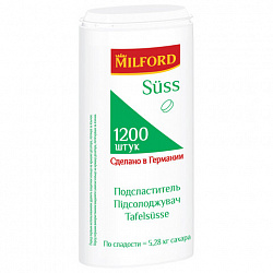 Заменитель сахара Milford Suss 1200 таблеток, пластиковая баночка с дозатором