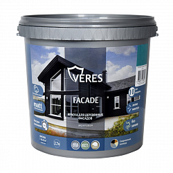 Краска для деревянных фасадов Veres Facade, акриловая, матовая, 2,7 л, теплый камень