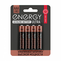 Батарейка Energy Ultra LR03/4B, типоразмер ААА, 4 шт