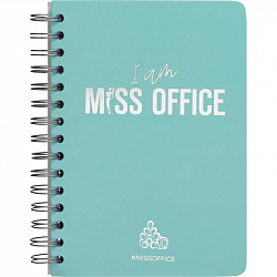 Тетрадь общая А5 Attache Miss Office 128л клетка гребень голубой с серебром