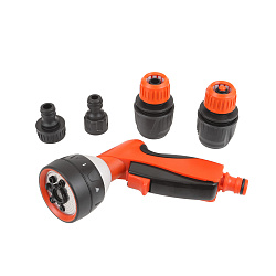 Набор для полива 1/2" Жук №2, пистолет Эрго 7 режимов, фитинги 1/2" - 3/4"