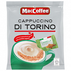 Кофейный напиток MacCoffee Cappuccino di Torino с корицей растворимый, 25,5 гр х 20 шт