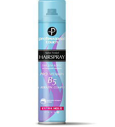 PROFESSIONAL TOUCH Лак для волос «Pro vitamin B5 & Keratin complex» экстрасильная фиксация, 265 мл