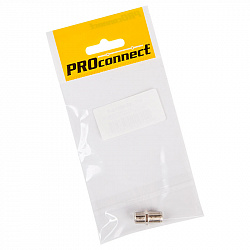 Переходник антенный, (гнездо F - гнездо F), бочка, (1шт.) (пакет) PROconnect
