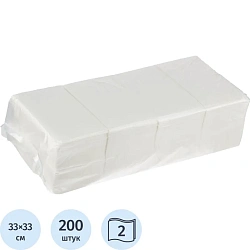 Салфетки бумажные 2 сл. 33х33 белые 1/8 слож 200 шт./уп