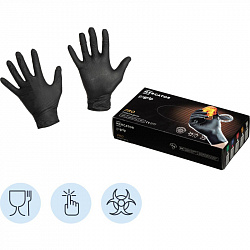 Перчатки одноразовые нитрил GOGRIP BLACK цв.черный (25 пар/уп) р.М,ПС