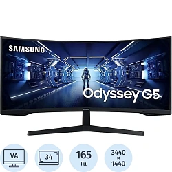 Монитор Samsung (LC34G55TWWIXCI)34/UWQHD/VA/165Hz/250cd/1ms/DP/HDMI
