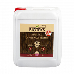 Пропитка для защиты дерева Bioteks Огнебиозащита, с индикатором, 2 класс, 10 л