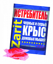 Средство от крыс и мышей Zarit, тесто-сырные брикеты, 200 г
