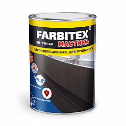 Мастика битумная для фундамента Farbitex, гидроизоляционная, 17 кг