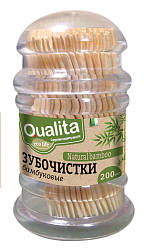 QUALITA Зубочистки 200 шт. бамбуковые