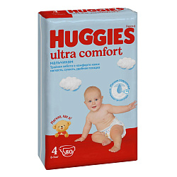 Подгузники Huggies Ultra Comfort 8-14 кг для мальчиков 80 шт