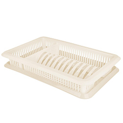 Сушилка для посуды Plast Team, с поддоном, 48 x 30,5 x 8,5 см, молочный туман