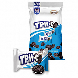 АККОНД 460г Печенье Трио какао с начинкой со вкусом пломбира