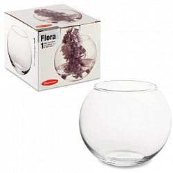 Ваза "Flora", круглая, высота 10 см, стекло, PASABAHCE