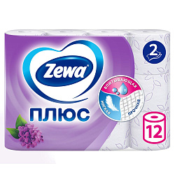 ZEWA Плюс 12 рулонов Туалетная бумага Сирень 2-х слойная