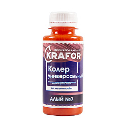 Колер универсальный Krafor №7, алый, 100 мл