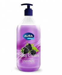 AURA Silky Cream 1000мл Крем-мыло Шелк и ежевика флакон/дозатор
