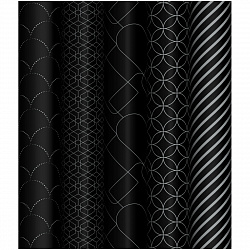 Упаковочная бумага глянц. 70*100см, MESHU "Pattern on black", 80г/м2, ассорти 5 дизайнов