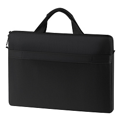 Сумка для ноутбука 17,3" Först "Basic Black", полиэстер, черный, мягкий подклад, внешнее отделение