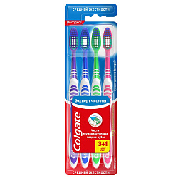 COLGATE Зубная щетка Эксперт Чистоты средняя (3+1 бесплатно) ПРОМО