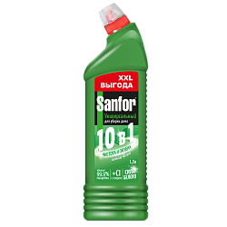 СХЗ SANFOR UNIVERSAL 10в1 Средство для чистки и дезинф. Зеленое яблоко, 1500 мл