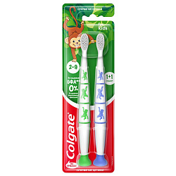 COLGATE Зубная щетка Детская 2-9 лет (Monkey) 1+1 супермягкие, ПРОМО