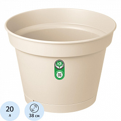 Горшок д/ цветов Mint D380мм, 20л с поддоном светло-бежевый 221612325/01