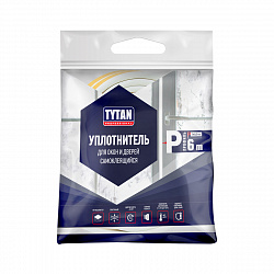 Уплотнитель для окон P-профиль Tytan Professional, 9 x 5,5 мм, 6 м, белый