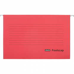 Папка подвесная Attache Foolscap, картон красный, до 200л., 5шт/уп