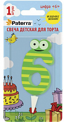 Свеча для торта Paterra Детская цифра 6