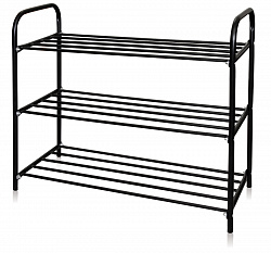 Этажерка для обуви Nika Комфорт 3, 3 полки, 79 x 33 x 59 см, черная