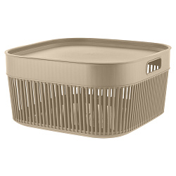 Корзина для хранения Keeplex, с крышкой, 29,6 x 28,8 x 14,5 см, белое облако