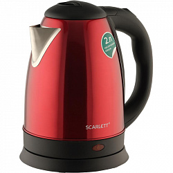 Чайник электрическийSCARLETT SC-EK21S76, сталь, 2л, 1800Вт, красный