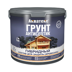 Грунт-антисептик для дерева Акватекс Гибридный, лессирующий, 2,7 л, бесцветный