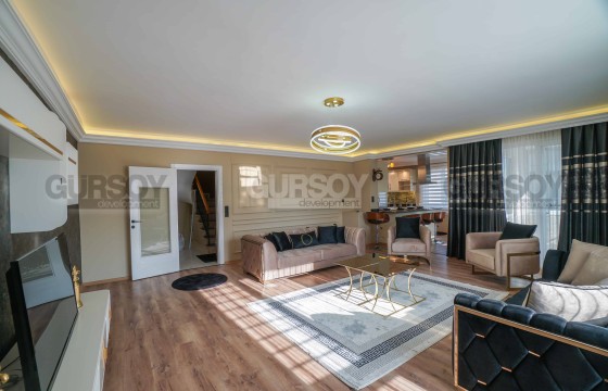 Меблированный современный дуплекс в районе Оба, 220м2 в Турции - фото 12