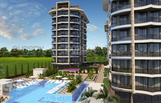 Квартира 1+1 в премиальном проекте, 60 кв.м. Тосмур, Алания в Турции - фото 5