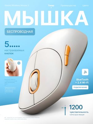 Беспроводная мышь Xiaomi Wireless Mouse 3