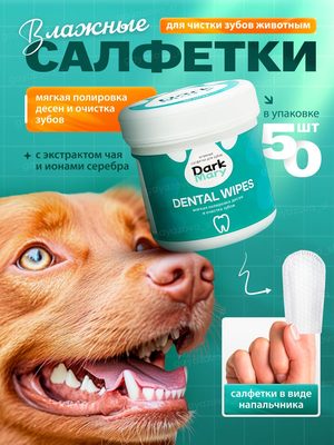 Влажные салфетки для чистки зубов животным