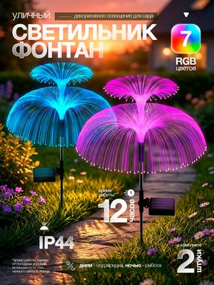 Уличный светильник фонтан на солнечной батарее