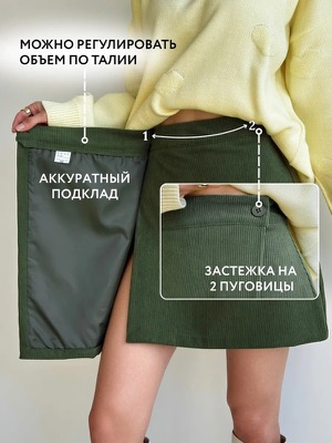Юбка вельветовая мини