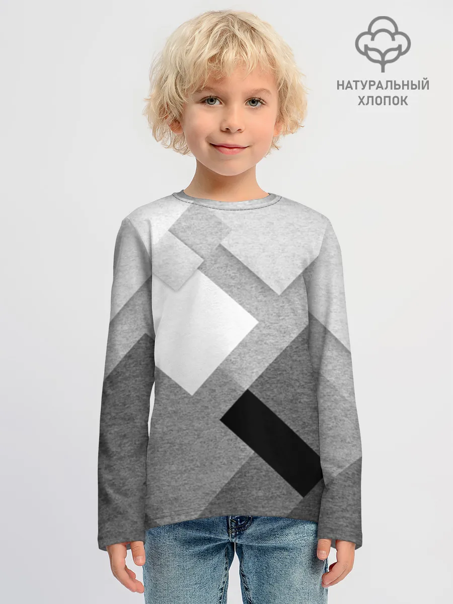 Детский лонгслив хлопок / P001_SchoolGreySquare