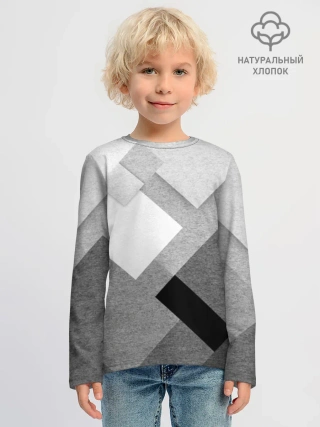 Детский лонгслив хлопок / P001_SchoolGreySquare