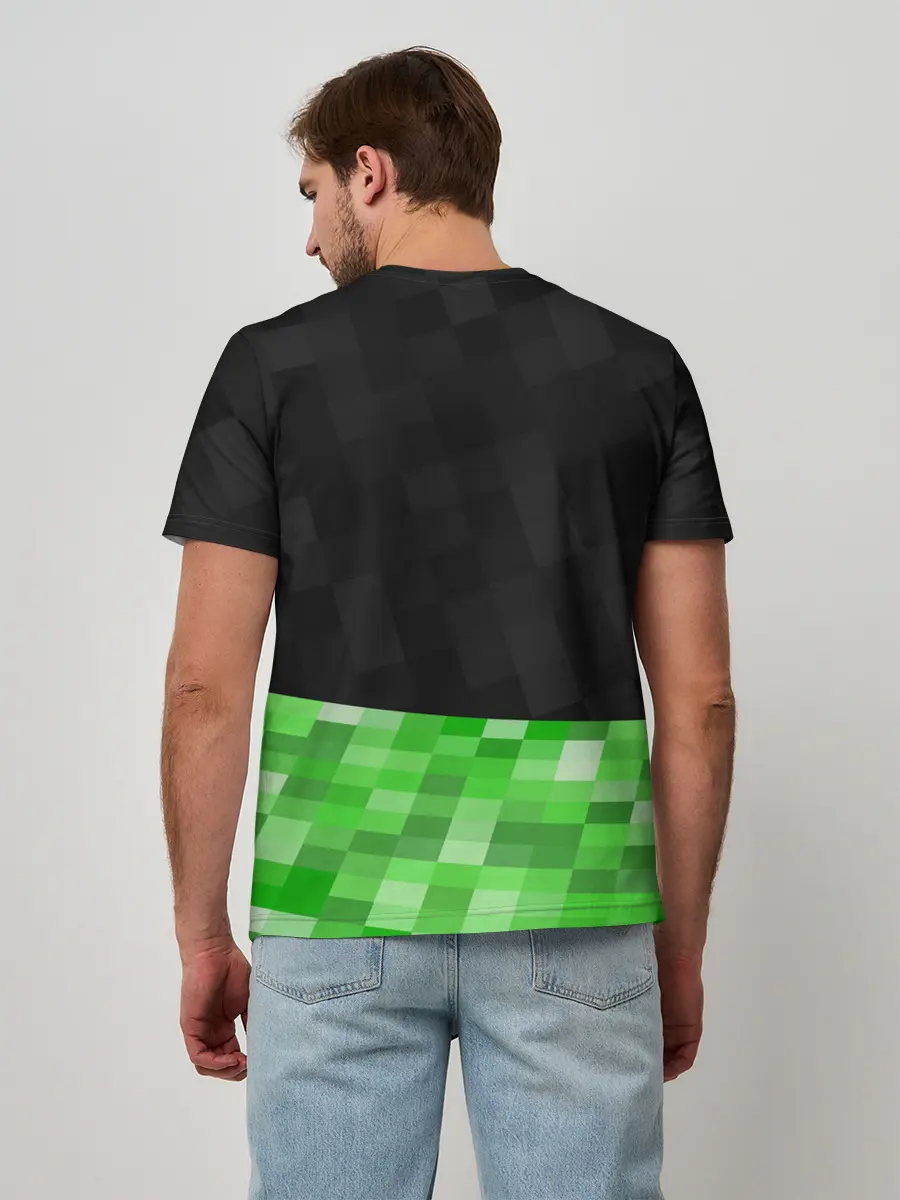 Мужская базовая футболка / Minecraft EARTH - Котик