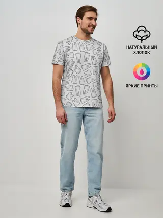 Мужская базовая футболка / зубы